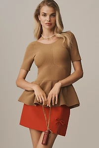 Maeve Short-Sleeve Peplum Sweater