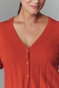 Maeve Puff-Sleeve Cashmere Blend Cardigan Sweater