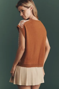 Maeve Cashmere V-Neck Cardigan Sweater Vest