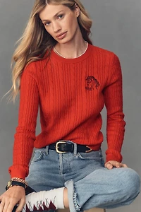 Maeve Crew-Neck Fitted Cable-Knit Sweater