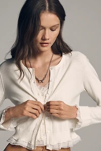 By Anthropologie Lace-Trim Cardigan Sweater