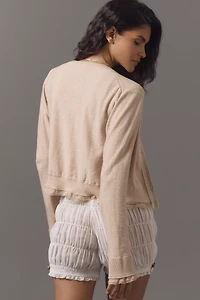 By Anthropologie Lace-Trim Cardigan Sweater