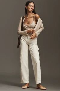 By Anthropologie V-Neck Lace-Trim Tank Top