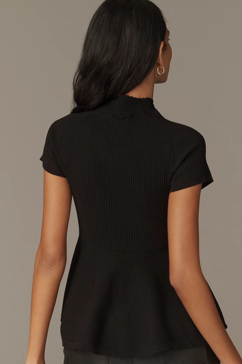 Maeve Short-Sleeve Hourglass Knit Top