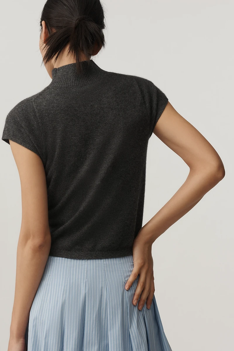 Maeve Mock-Neck Cashmere Sweater Tee