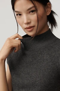 Maeve Mock-Neck Cashmere Sweater Tee