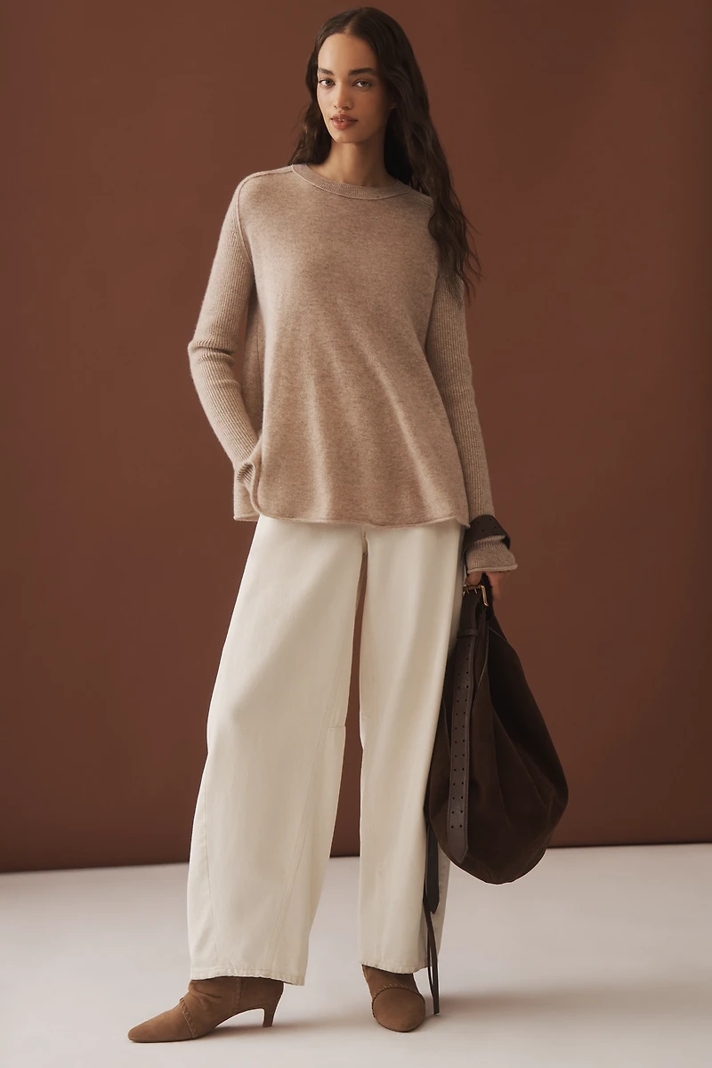 Maeve Crew-Neck Cashmere Swing Sweater