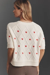 Maeve Crop Wool Cashmere Blend Graphic Sweater