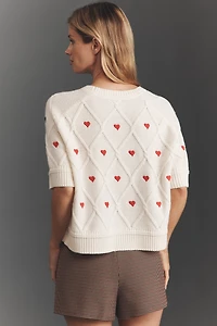 Maeve Crop Wool Cashmere Blend Graphic Sweater