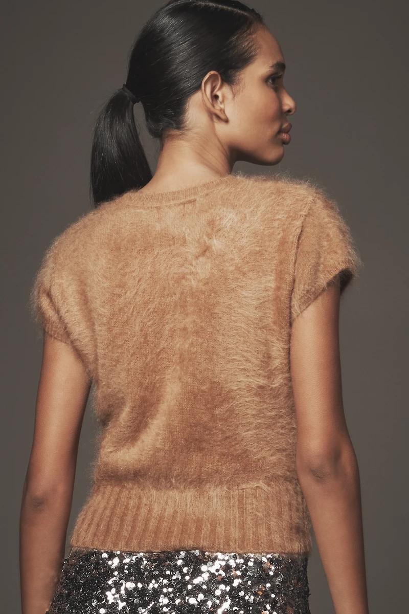 Pilcro Brushed Cashmere Short-Sleeve Sweater