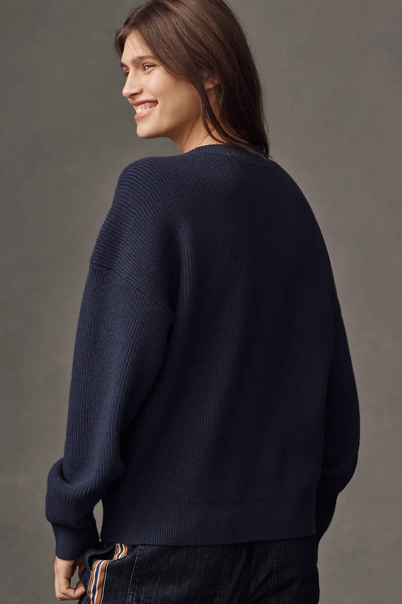 Maeve Graphic Ribbed-Hem Sweater