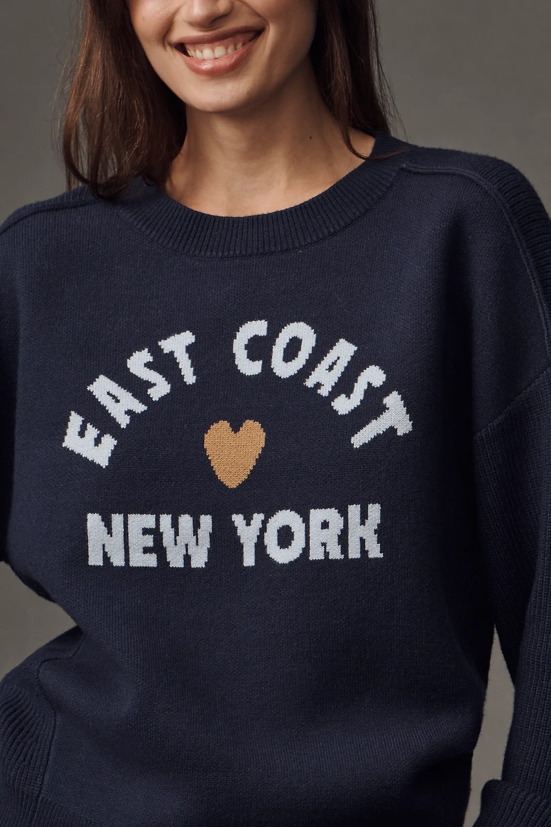 Maeve Graphic Ribbed-Hem Sweater