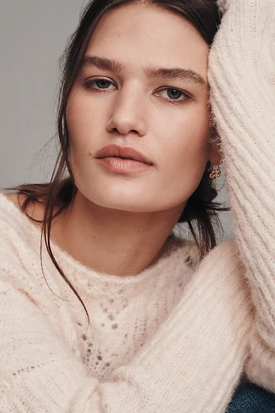 By Anthropologie Long-Sleeve Pointelle Sweater