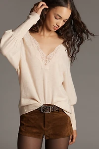 By Anthropologie Cashmere & Wool V-Neck Sweater