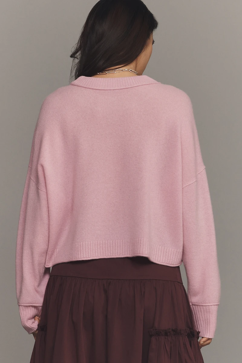 Goldie Cashmere Long-Sleeve Crew-Neck Sweater