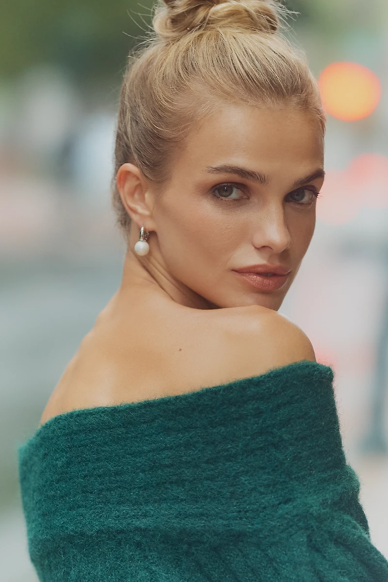 Pilcro Off-Shoulder Batwing Sweater