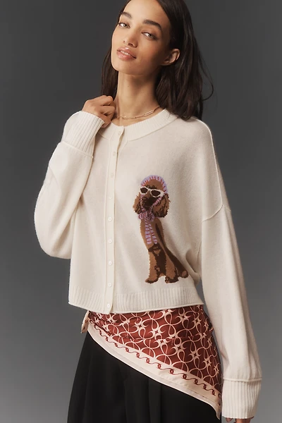 The Goldie Crew-Neck Cashmere Blend Cardigan Sweater