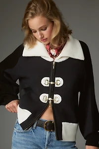 Maeve Structured Collared Cardigan Sweater