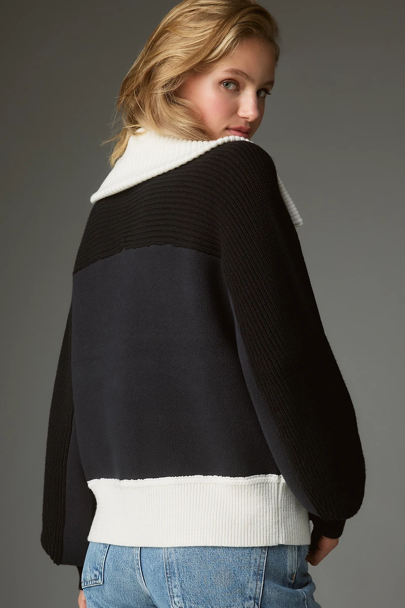 Maeve Structured Collared Cardigan Sweater