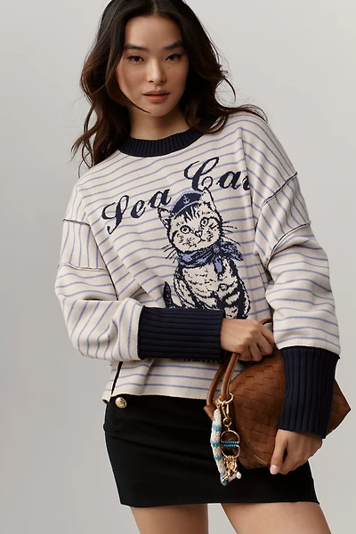 Maeve Logan Long-Sleeve Crew-Neck Pullover