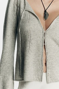 By Anthropologie Wool Cashmere Tie-Neck Sweater