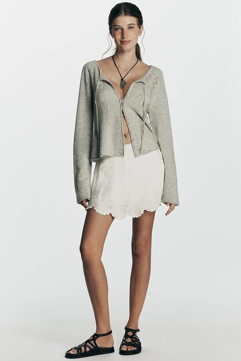 By Anthropologie Wool Cashmere Tie-Neck Sweater