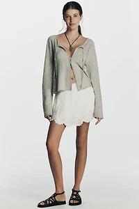 By Anthropologie Wool Cashmere Tie-Neck Sweater