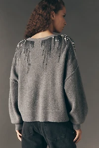 Pilcro Beaded Crew-Neck Sweater