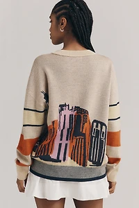 Maeve City Life Skyline Long-Sleeve Pullover