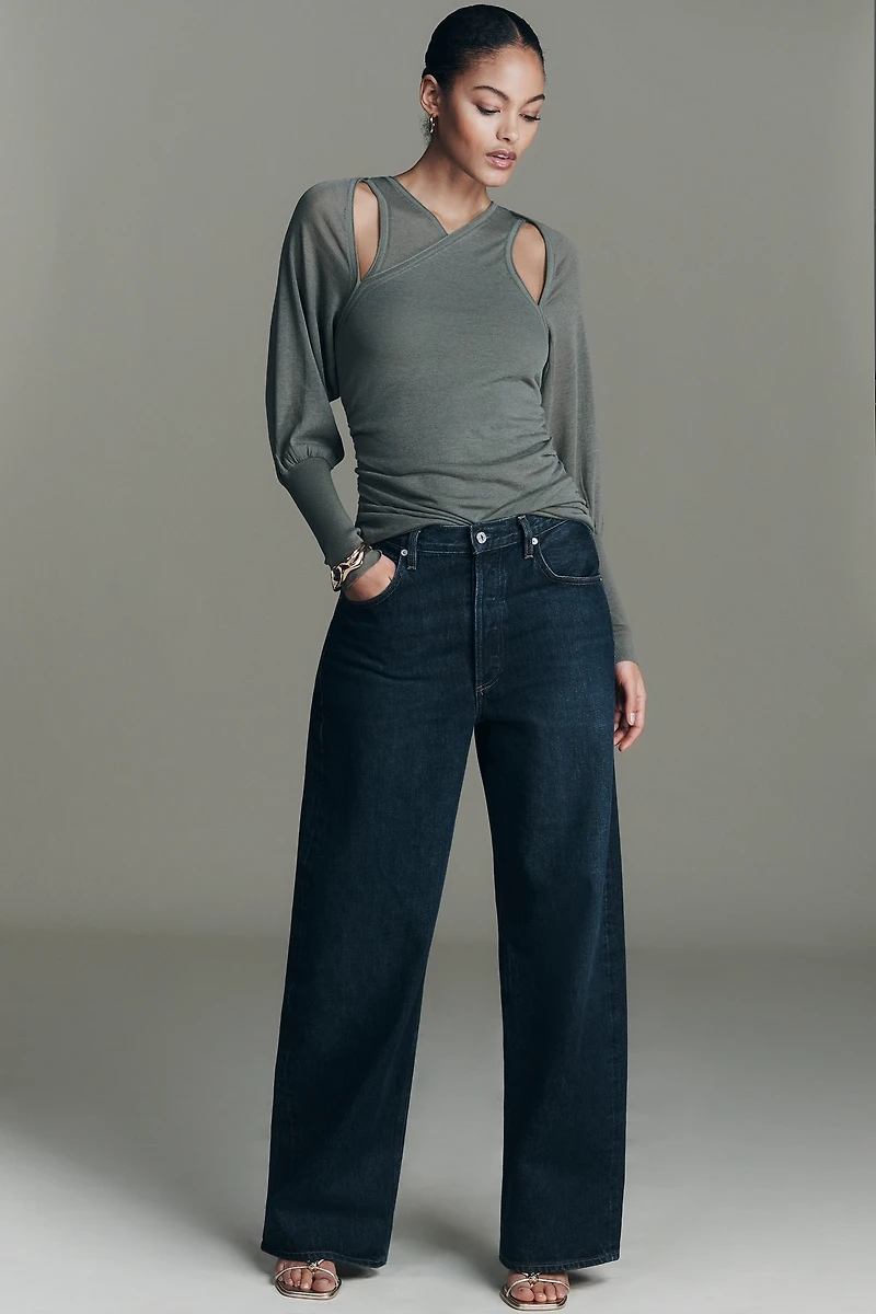 By Anthropologie Draped Cold-Shoulder Sweater