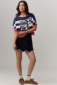 Maeve Boat-Neck Nautical Icon Sweater