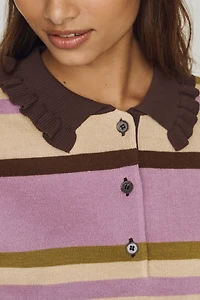 By Anthropologie Short-Sleeve Polo Sweater