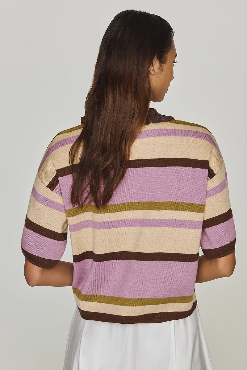 By Anthropologie Short-Sleeve Polo Sweater