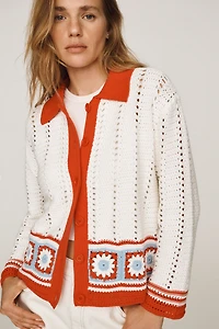 Chinti & Parker Cotton Crochet Cardigan