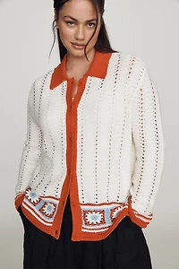 Chinti & Parker Cotton Crochet Cardigan