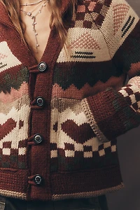 Barbour Ruby Fair Isle Wool Blend Cardigan Sweater
