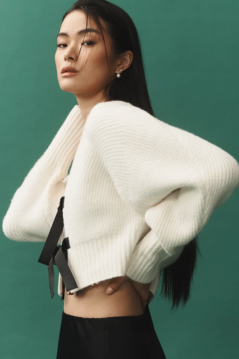 By Anthropologie Rhea Hardware Crop Cardigan Sweater
