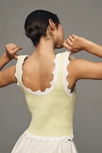 Maeve Crop Scallop Sweater Tank