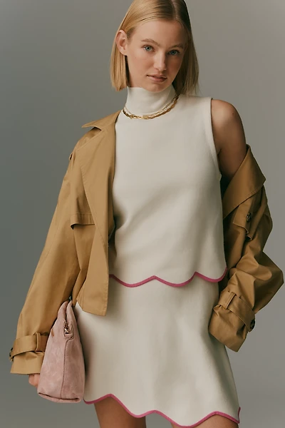 Maeve Scalloped Turtleneck Sweater Tank Top