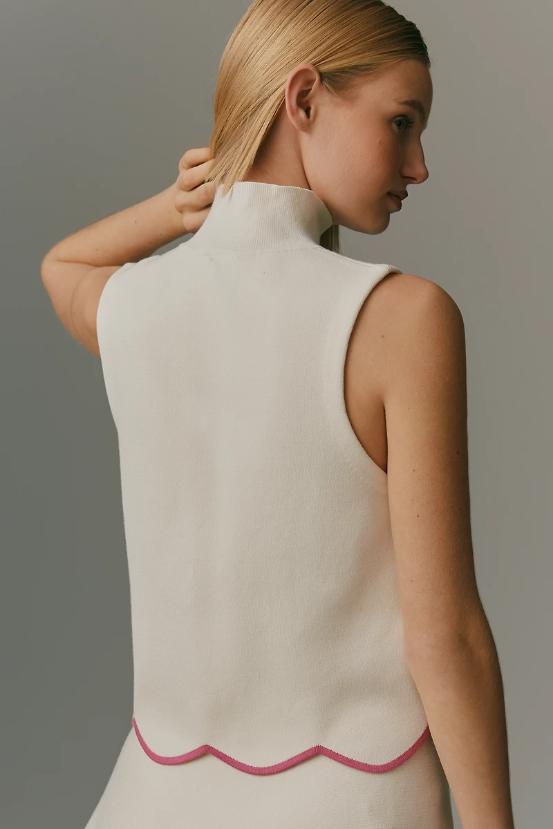 Maeve Scalloped Turtleneck Sweater Tank Top