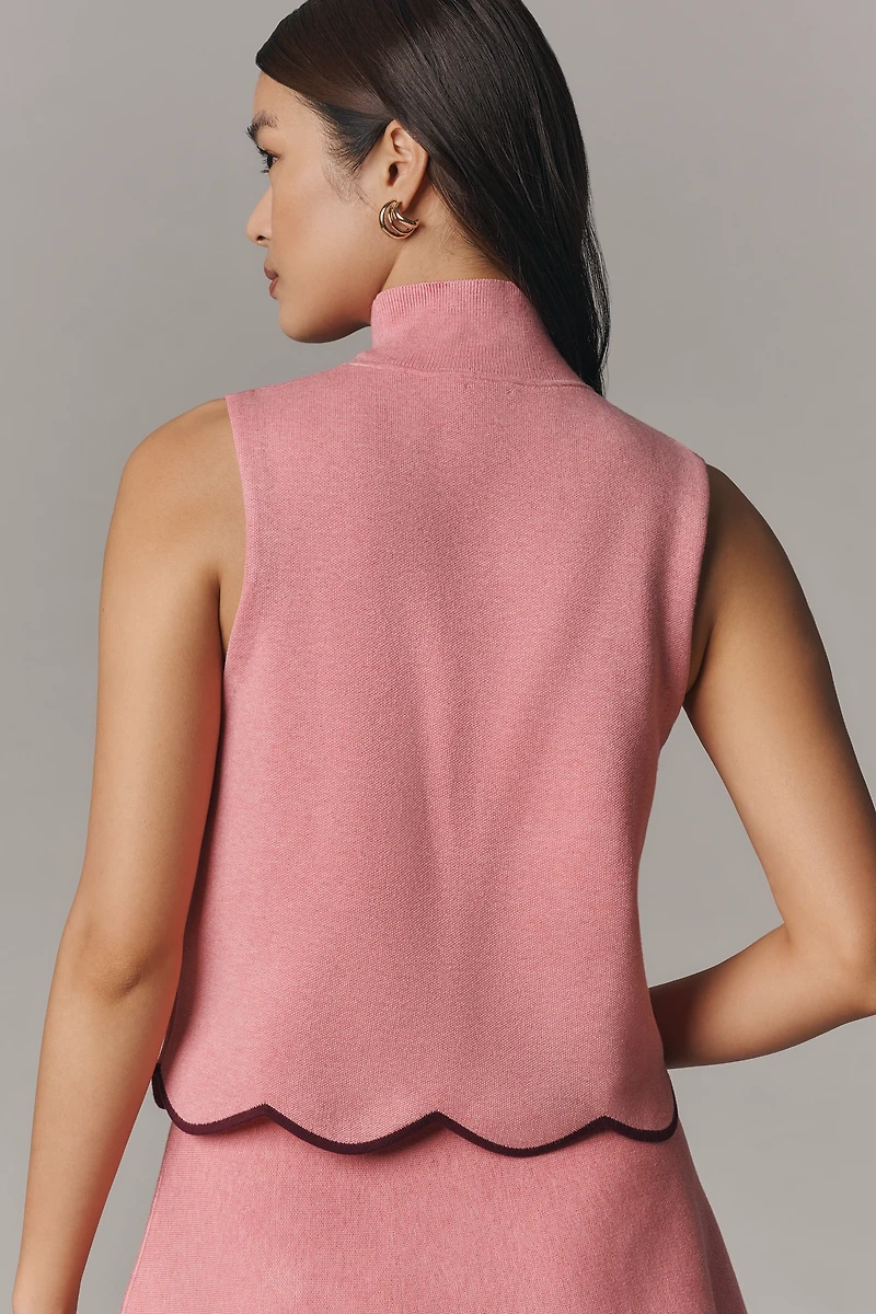 Maeve Scalloped Turtleneck Sweater Tank Top