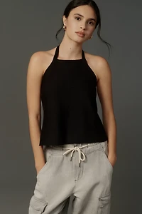 By Anthropologie Halter Open-Back Sweater Tank