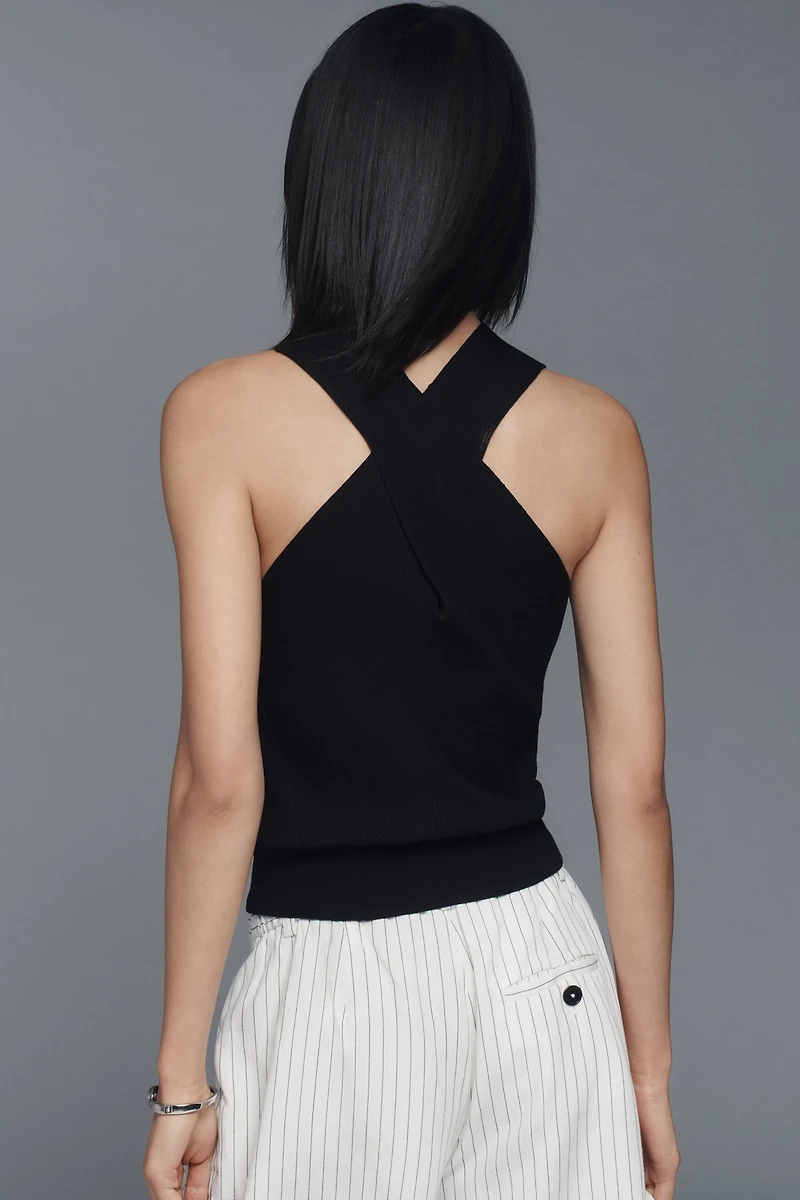 By Anthropologie Wrap-Neck Keyhole Sweater Tank