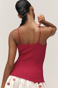 Maeve Square-Neck Ribbed Knit Tank Top
