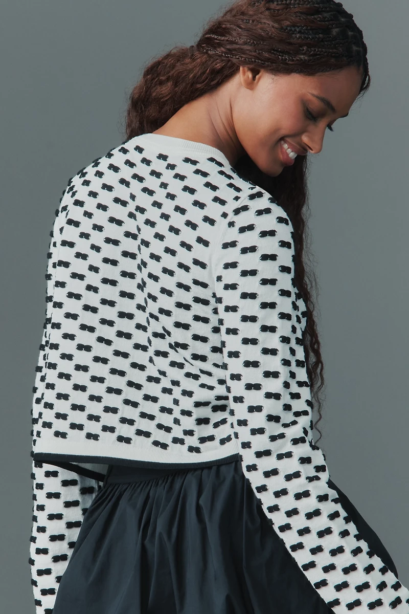 Maeve 3D Bow Embroidered Cardigan Sweater