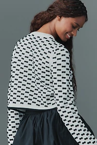 Maeve 3D Bow Embroidered Cardigan Sweater