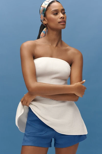 Maeve Strapless Peplum Knit Top