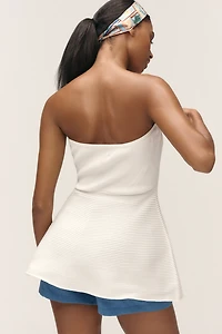 Maeve Strapless Peplum Knit Top