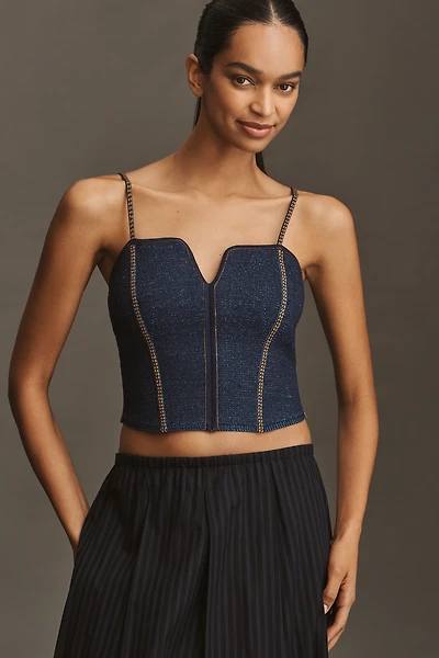 Pilcro Crop Corset Sweater Tank Top