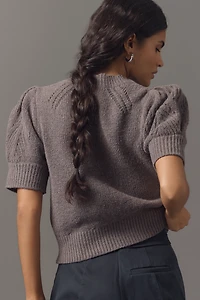 By Anthropologie Short-Sleeve Pointelle Sweater